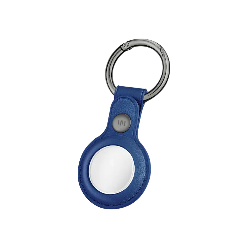 Airtrax AirTag Leather Case With Key Ring - Blue
