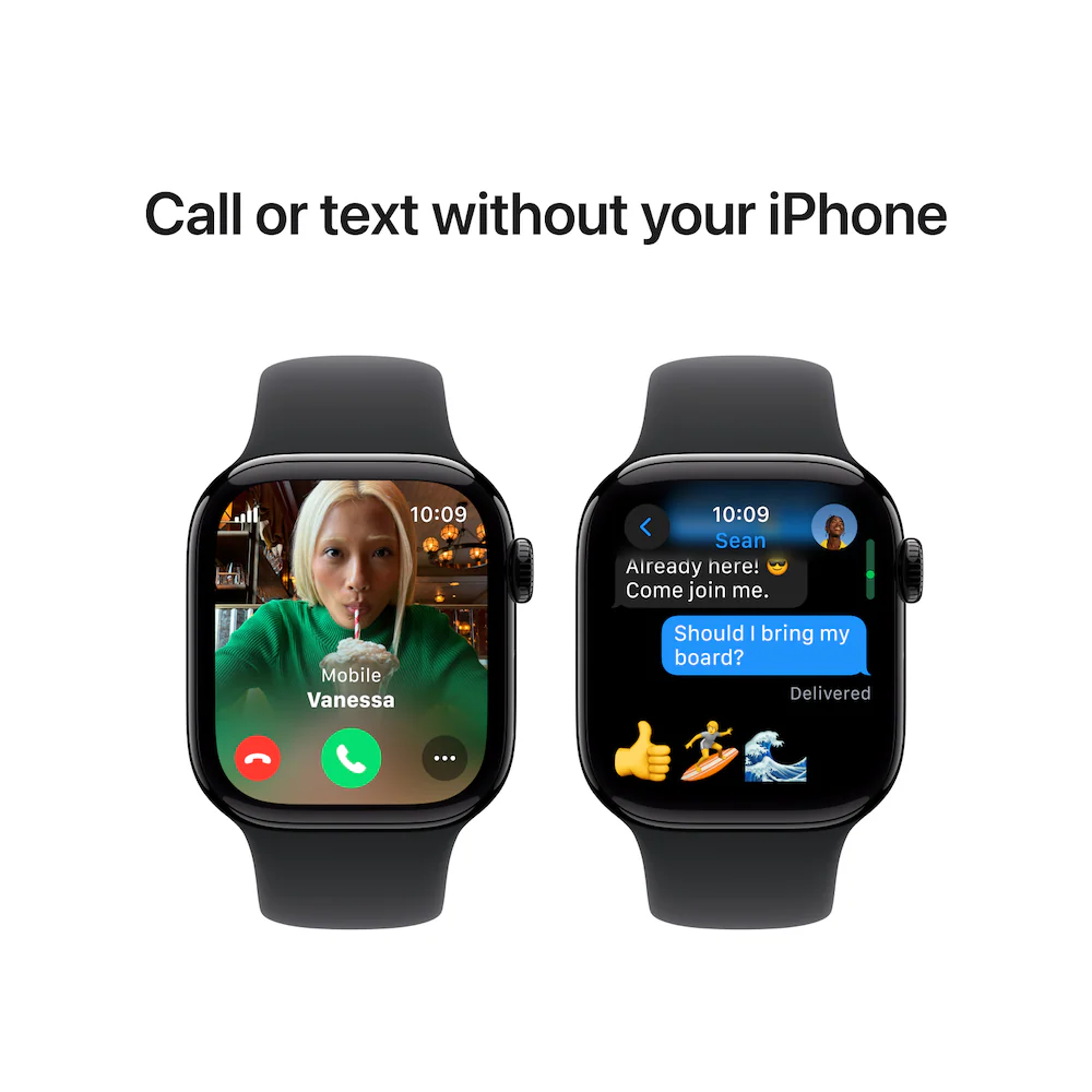 Apple Watch Series 10 42mm Jet Black Aluminium Case with Black Sport Band - Image 7
