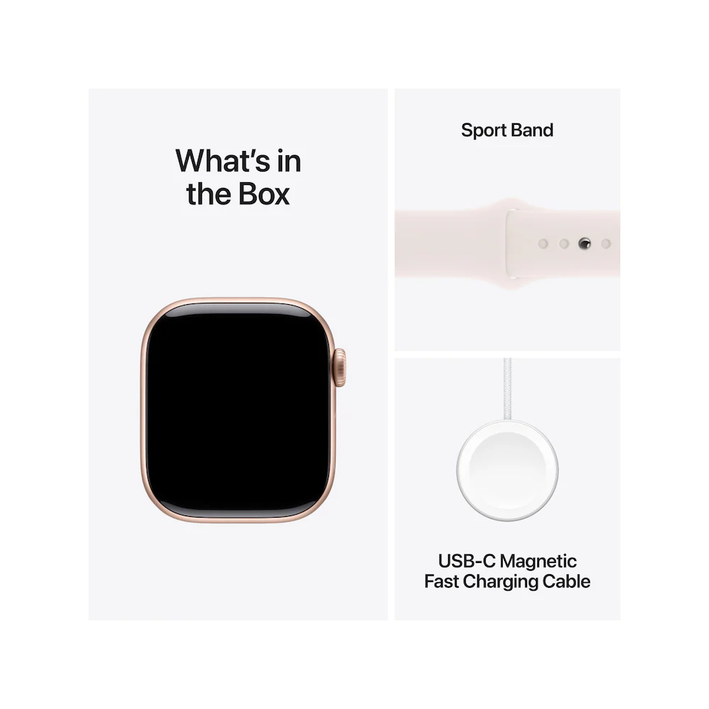 Apple Watch Series 10 42mm Rose Gold Aluminium Case with Light Blush Sport Band - Image 8