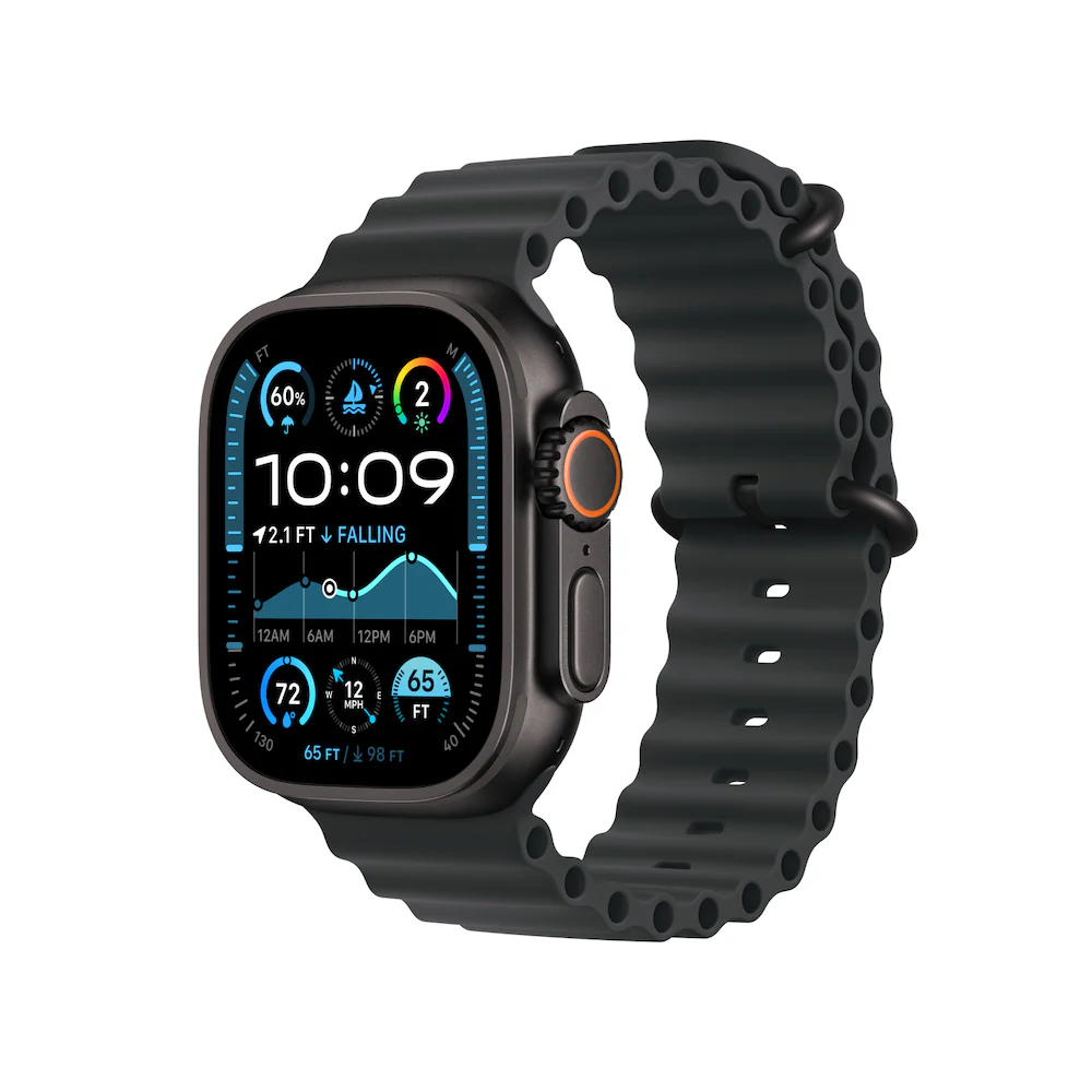 Apple Watch Ultra 2 Black Titanium Case with Black Ocean Band