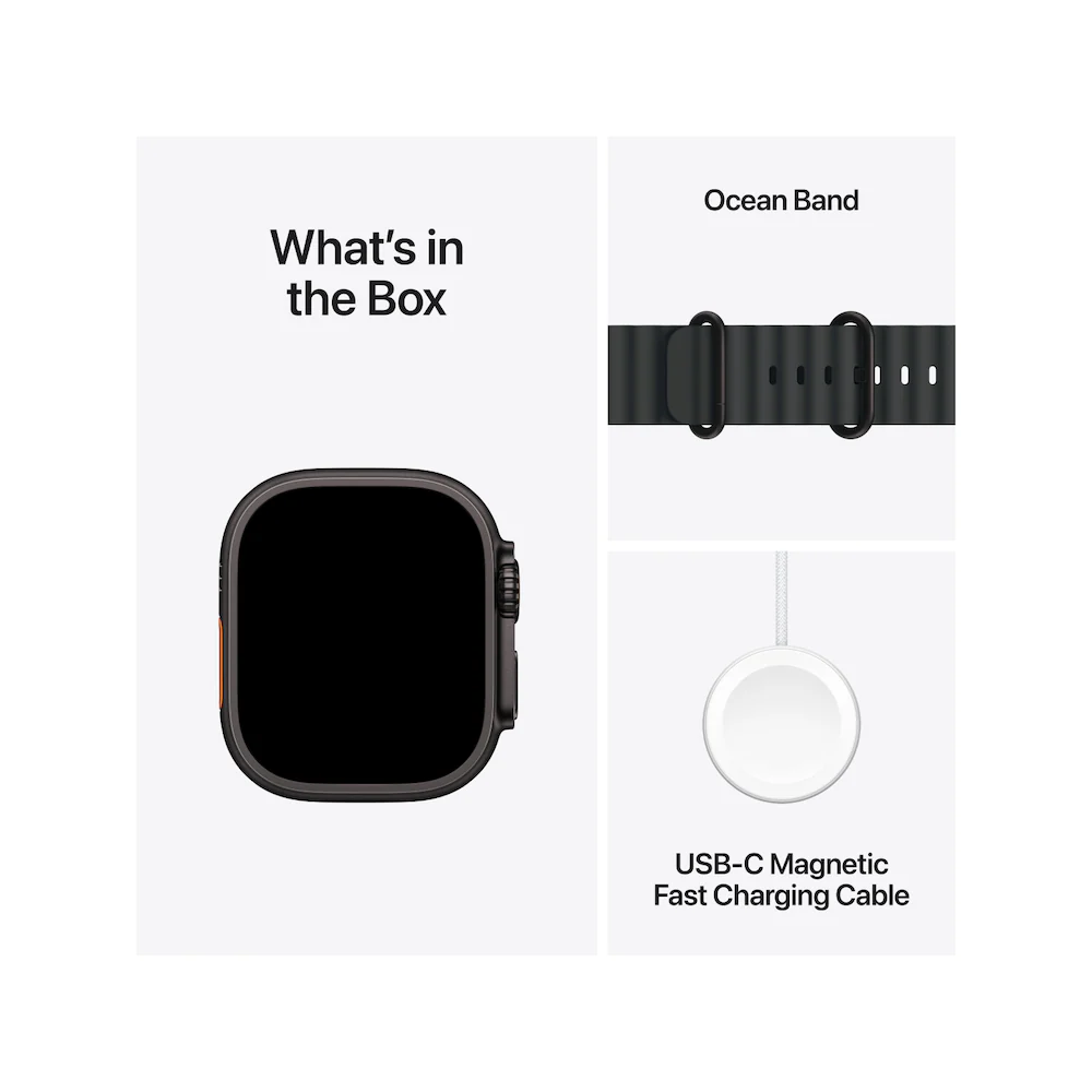 Apple Watch Ultra 2 Black Titanium Case with Black Ocean Band - Image 7