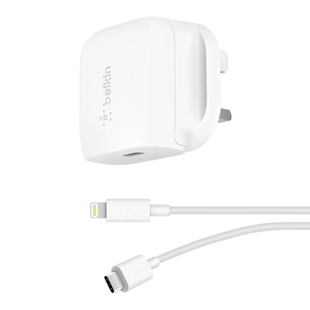 Belkin Boost charge 20W USB-C PD Wall Charger + USB-C To Lightning Cable - Image 2