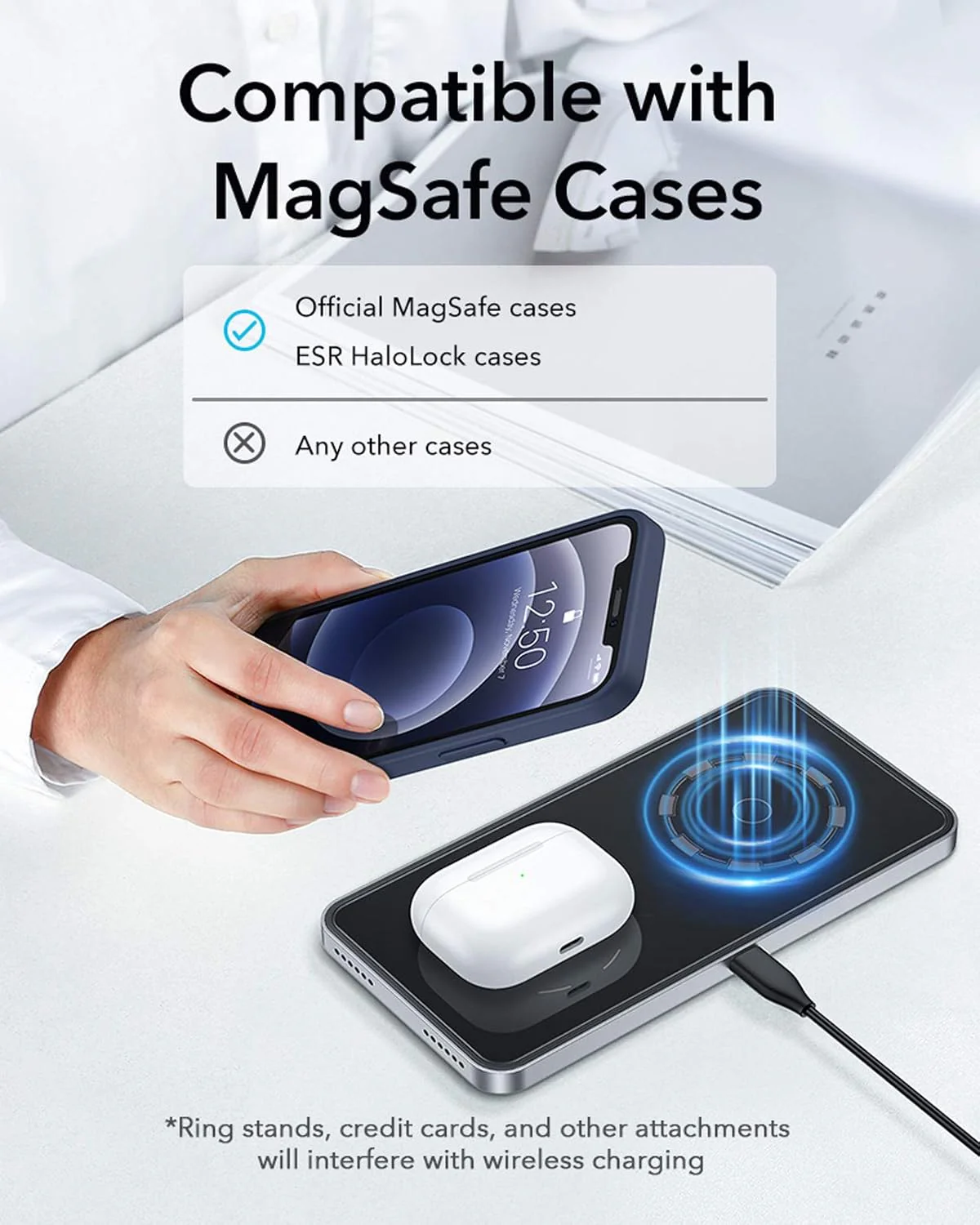 ESR HaloLock 2-in-1 Magnetic Wireless Charging Station - Image 4