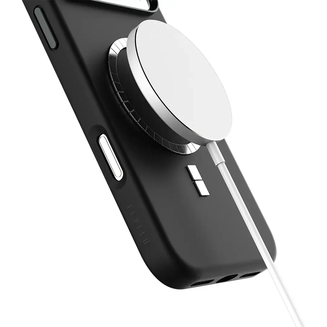 Levelo Iris Magsafe Liquid Silicone Case for 17 Pro Max Black - Image 2